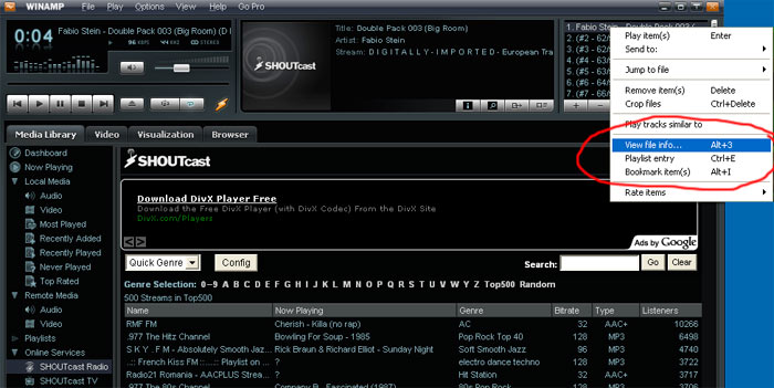 Trance, Vocal Trance, Chillout, Euro Dance, House, Soulful, House, Hard Dance, Techno, Progressive, Goa-Psy Trance, Hard Core, DJ Mixes, Lounge, Drum 'n' Bass, Oldschool Electronica, Ambient, Breaks, Future Synthpop, Gabber, Replay, Top Hits, Mostly Classical, DaTempo Lounge, New Age, World Music, Classical Guitar